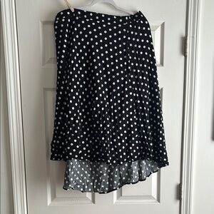Lane Bryant Black and White Polka Dot High Low Skirt